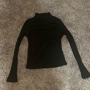 Black cut out long sleeve top